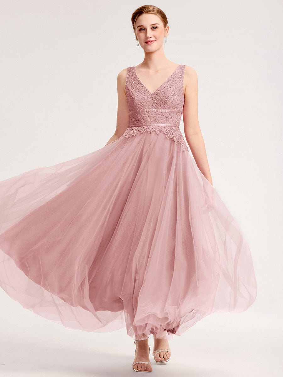 ever ELIA|Applique Tulle Sleeveless Bridesmaid Dress