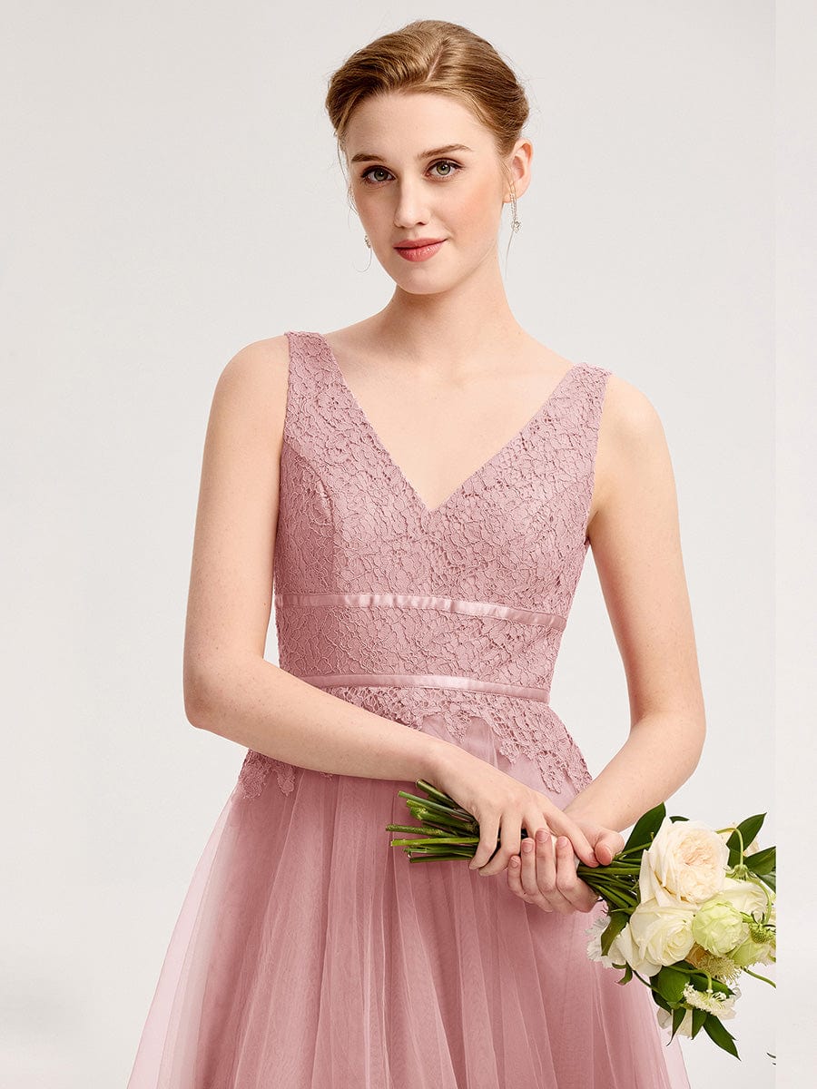 ever ELIA|Applique Tulle Sleeveless Bridesmaid Dress