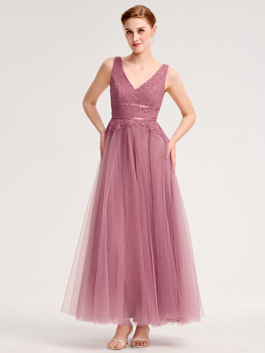 ever ELIA|Applique Tulle Sleeveless Bridesmaid Dress