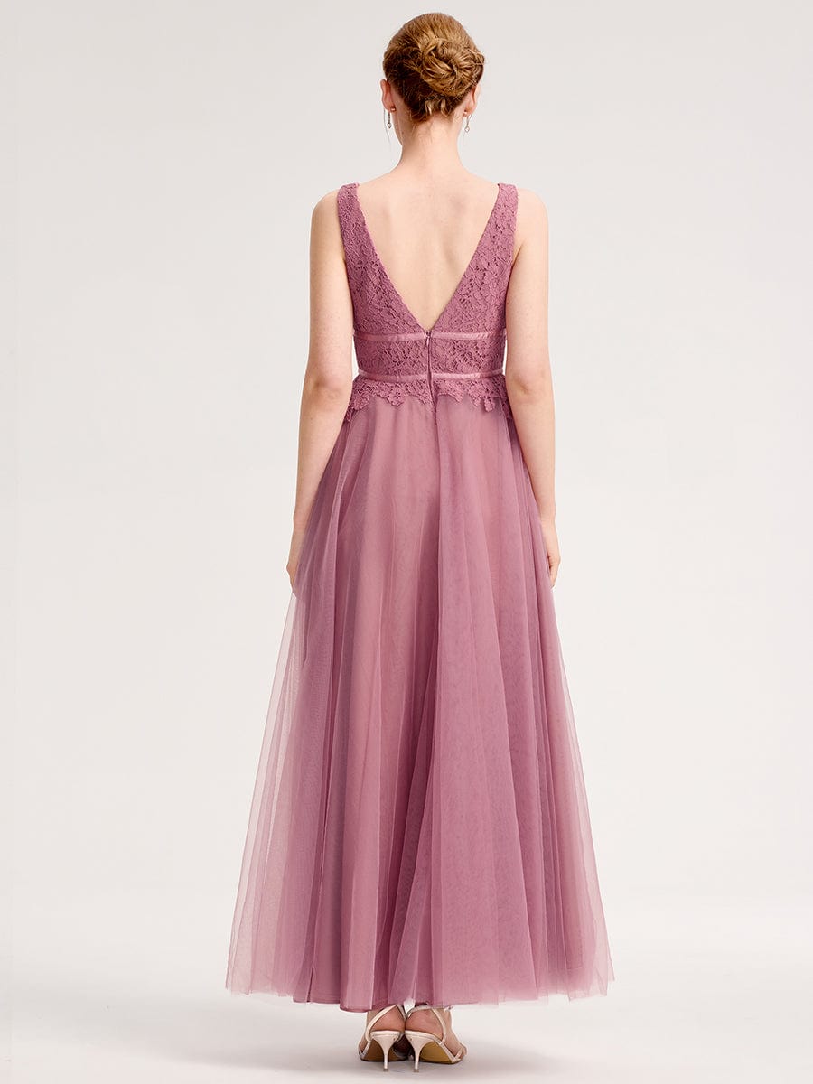ever ELIA|Applique Tulle Sleeveless Bridesmaid Dress