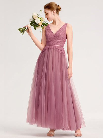 ever ELIA|Applique Tulle Sleeveless Bridesmaid Dress