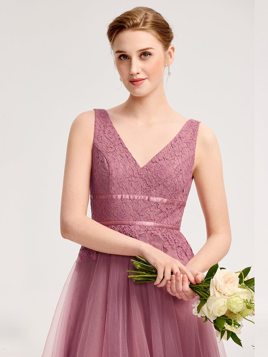 ever ELIA|Applique Tulle Sleeveless Bridesmaid Dress
