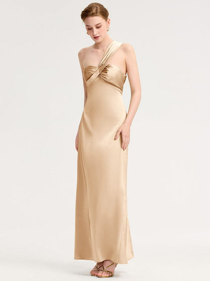 ever RAVINA|Twist Knot Satin Mermaid Bridesmaid dress