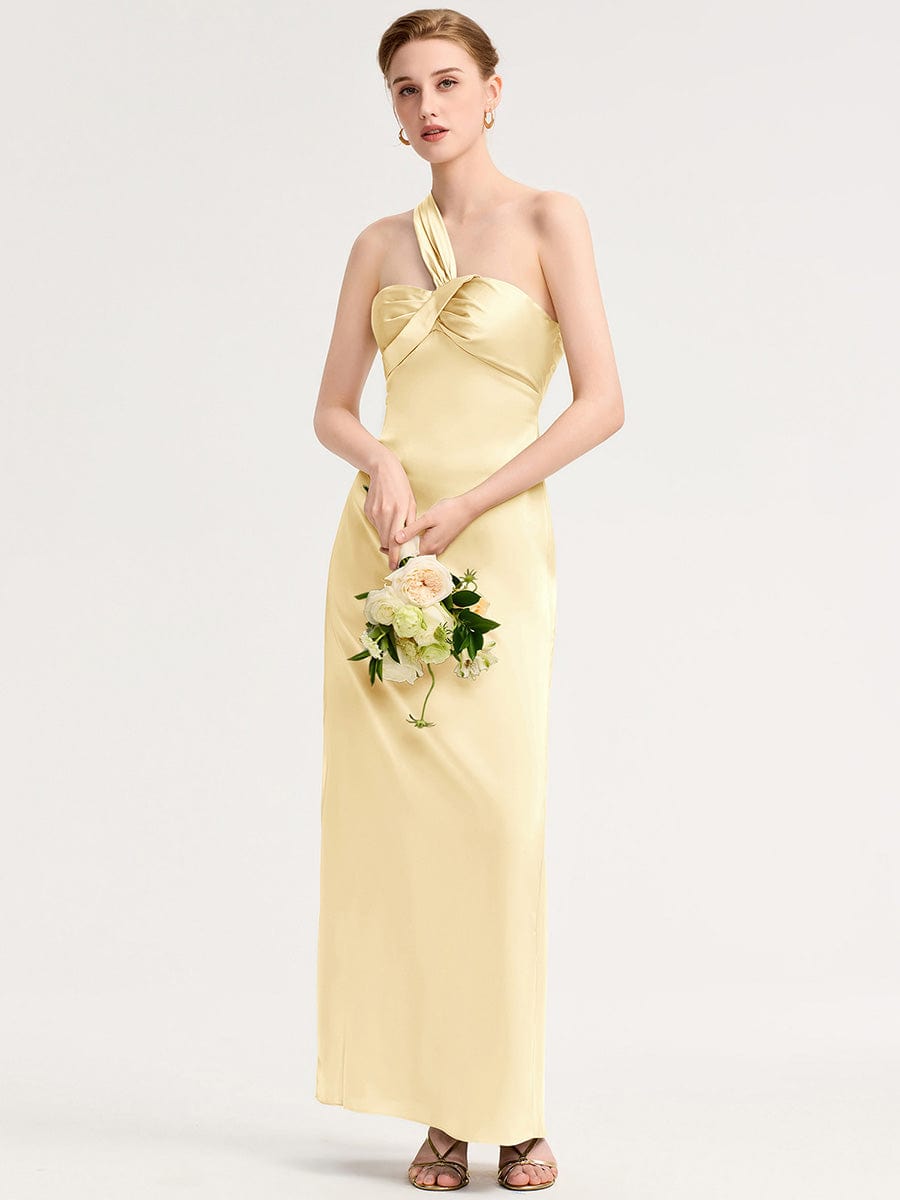 ever RAVINA|Twist Knot Satin Mermaid Bridesmaid dress