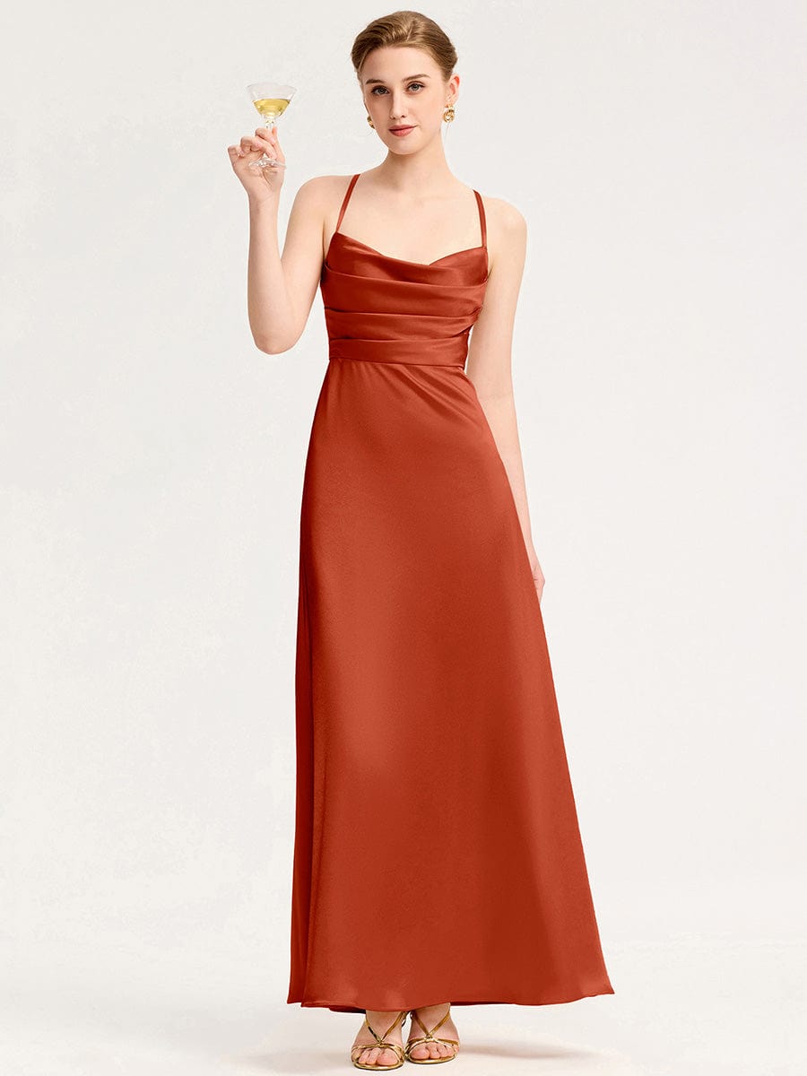 ever SERIVA|Backless Satin Bridesmaid dress
