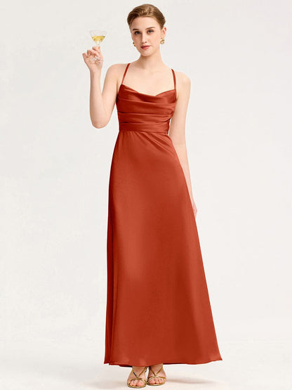 ever SERIVA|Backless Satin Bridesmaid dress