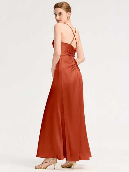 ever SERIVA|Backless Satin Bridesmaid dress