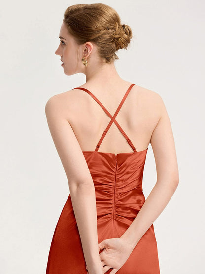 ever SERIVA|Backless Satin Bridesmaid dress