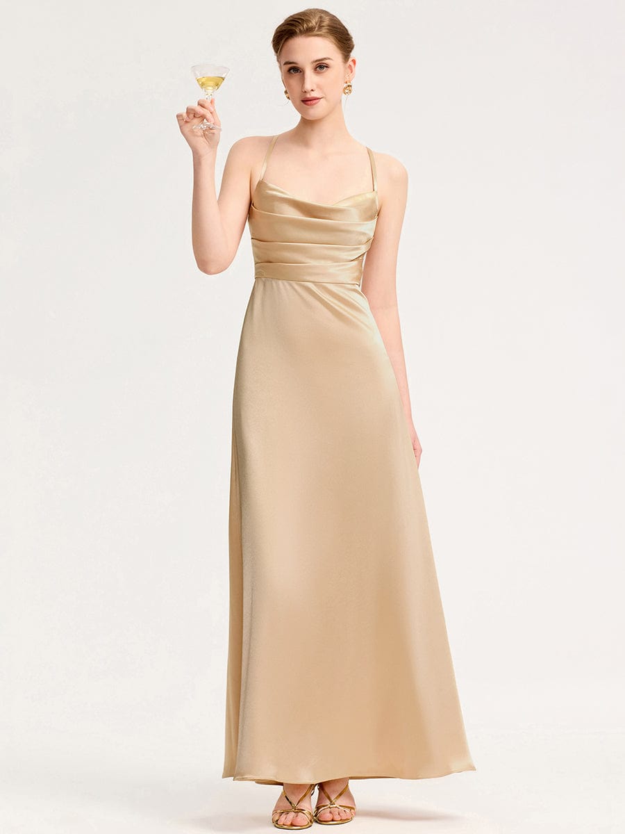 ever SERIVA|Backless Satin Bridesmaid dress
