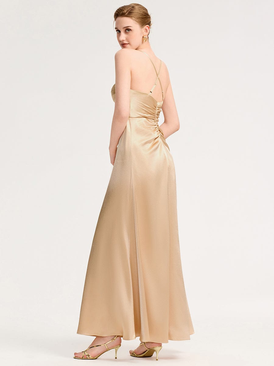 ever SERIVA|Backless Satin Bridesmaid dress