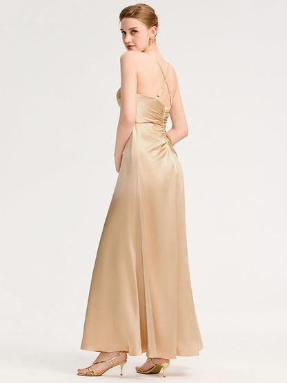 ever SERIVA|Backless Satin Bridesmaid dress