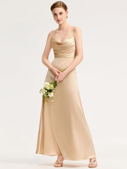 ever SERIVA|Backless Satin Bridesmaid dress