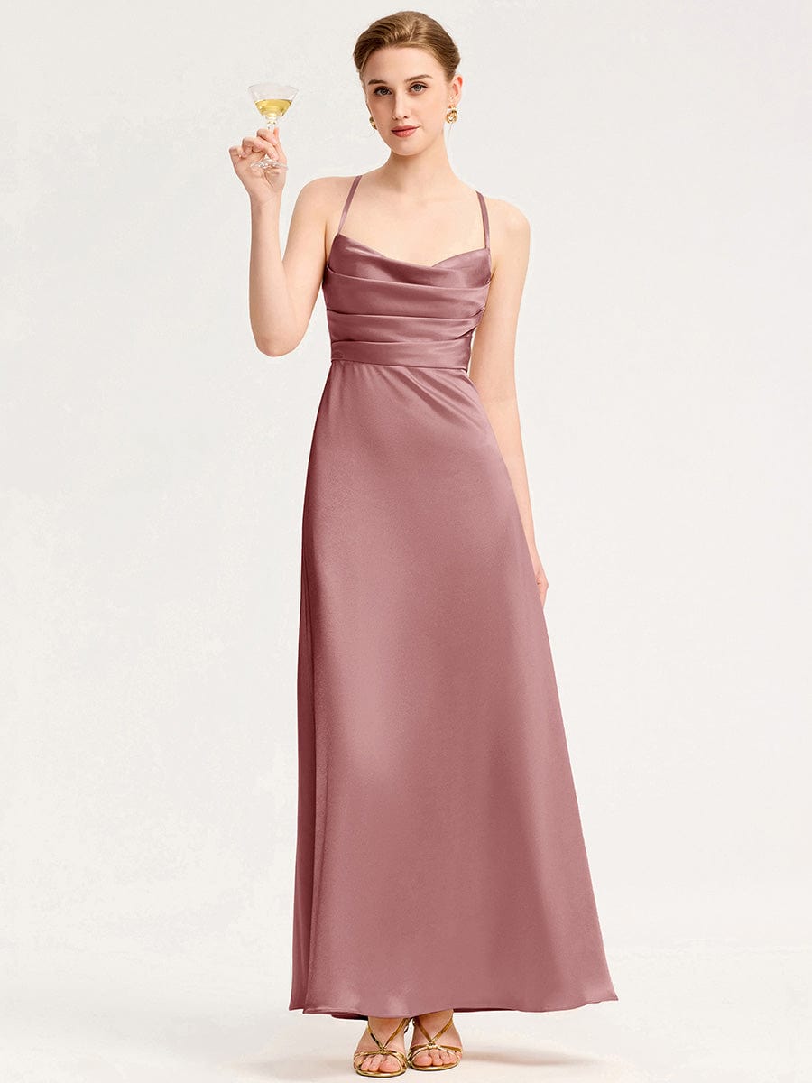 ever SERIVA|Backless Satin Bridesmaid dress