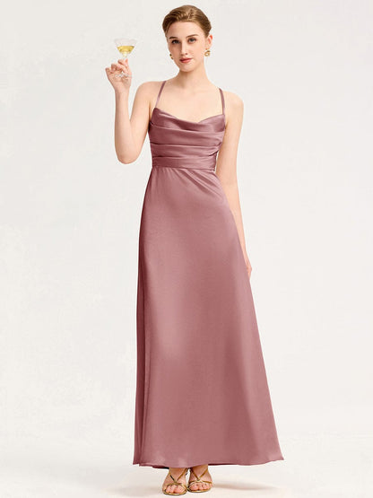 ever SERIVA|Backless Satin Bridesmaid dress