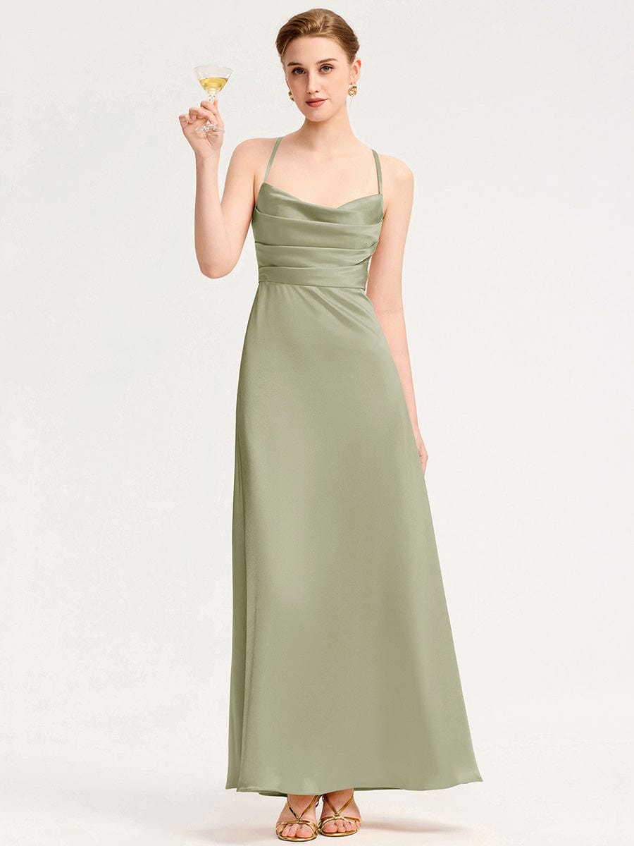 ever SERIVA|Backless Satin Bridesmaid dress