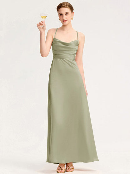 ever SERIVA|Backless Satin Bridesmaid dress