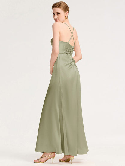 ever SERIVA|Backless Satin Bridesmaid dress