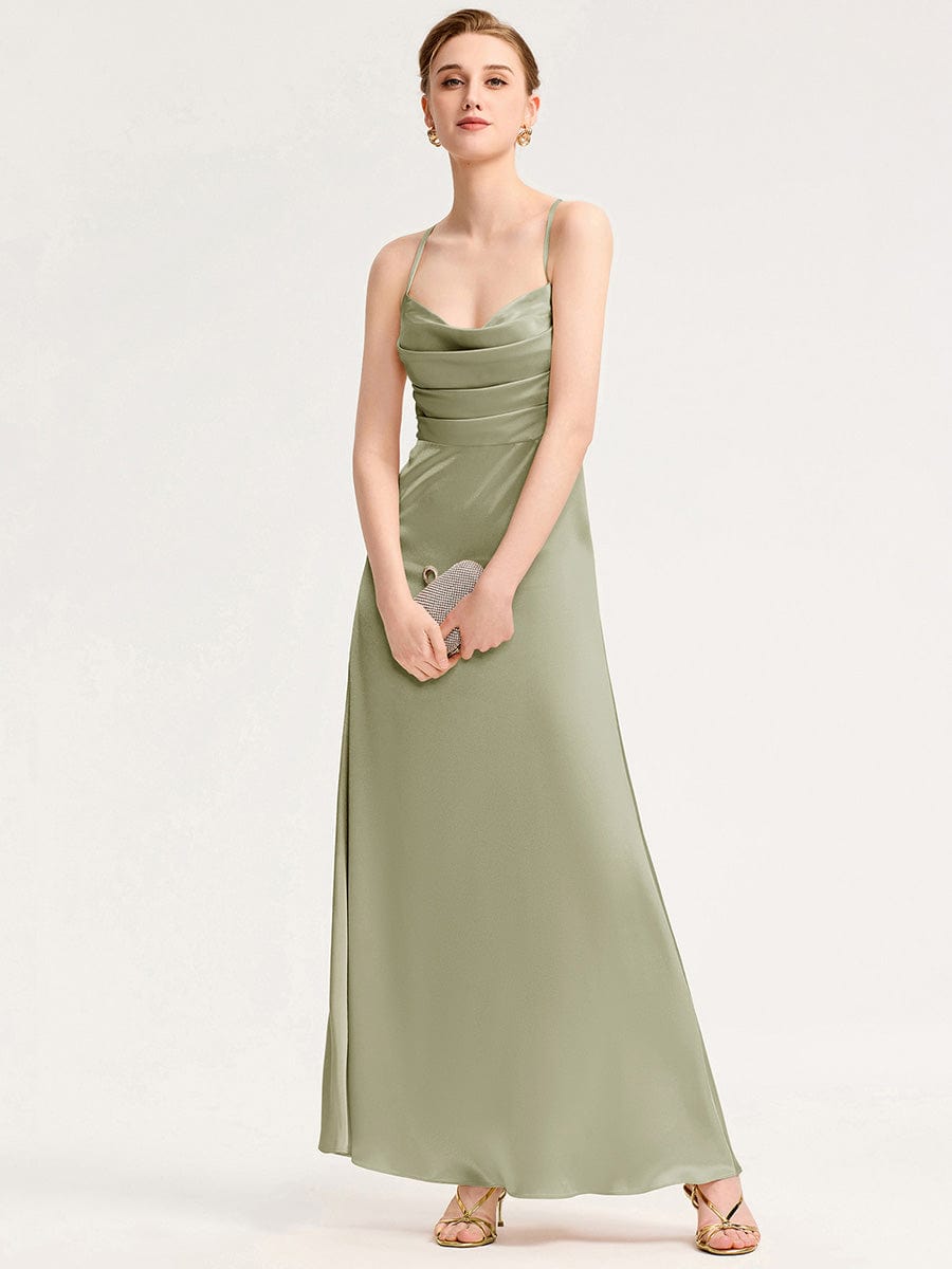 ever SERIVA|Backless Satin Bridesmaid dress