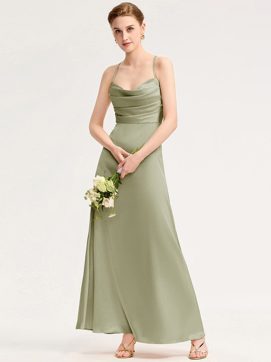 ever SERIVA|Backless Satin Bridesmaid dress