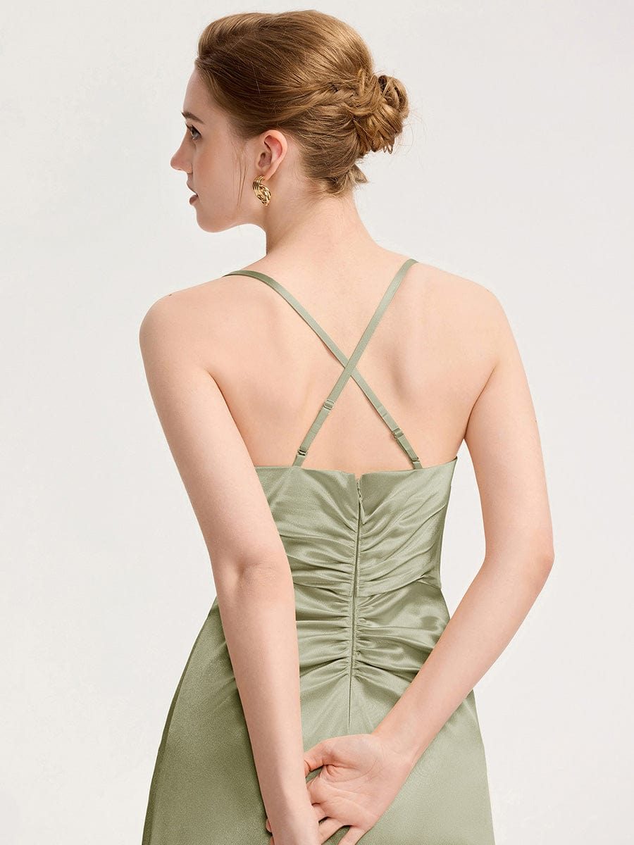 ever SERIVA|Backless Satin Bridesmaid dress