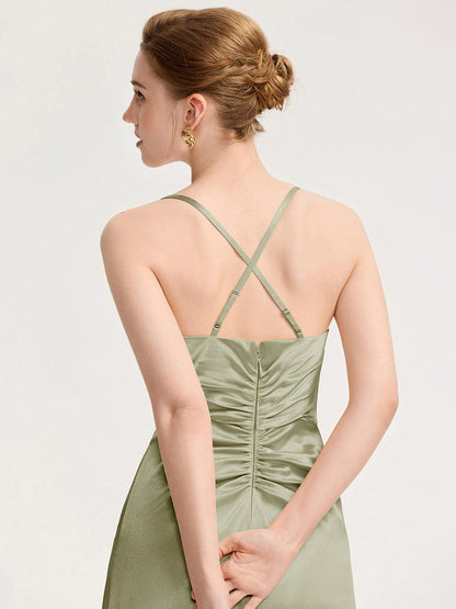 ever SERIVA|Backless Satin Bridesmaid dress