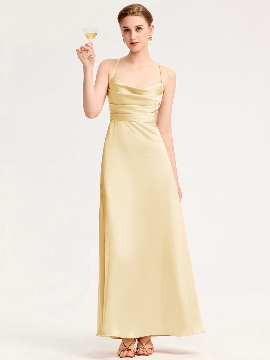 ever SERIVA|Backless Satin Bridesmaid dress