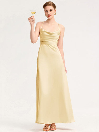 ever SERIVA|Backless Satin Bridesmaid dress