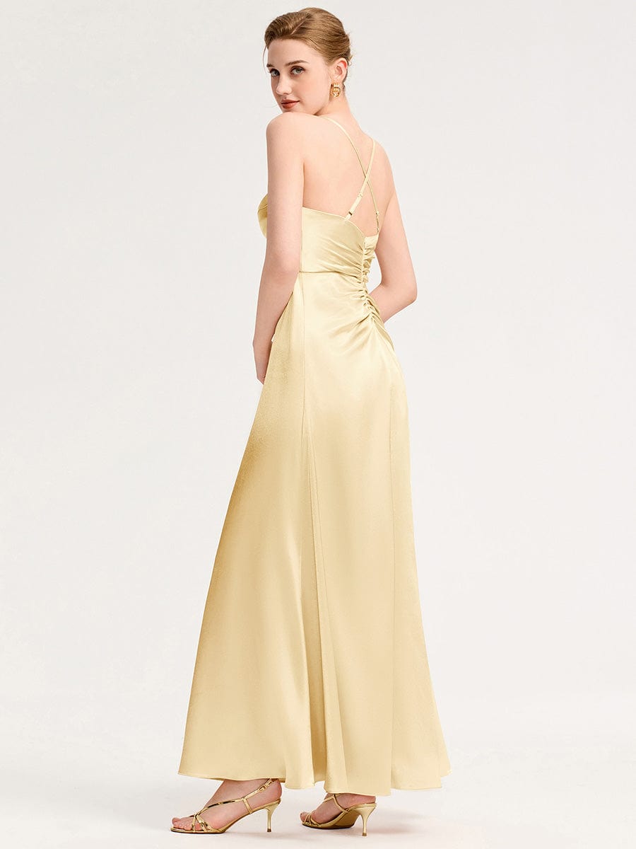 ever SERIVA|Backless Satin Bridesmaid dress