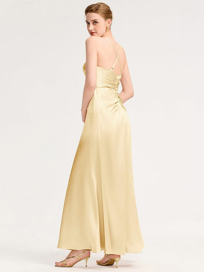 ever SERIVA|Backless Satin Bridesmaid dress