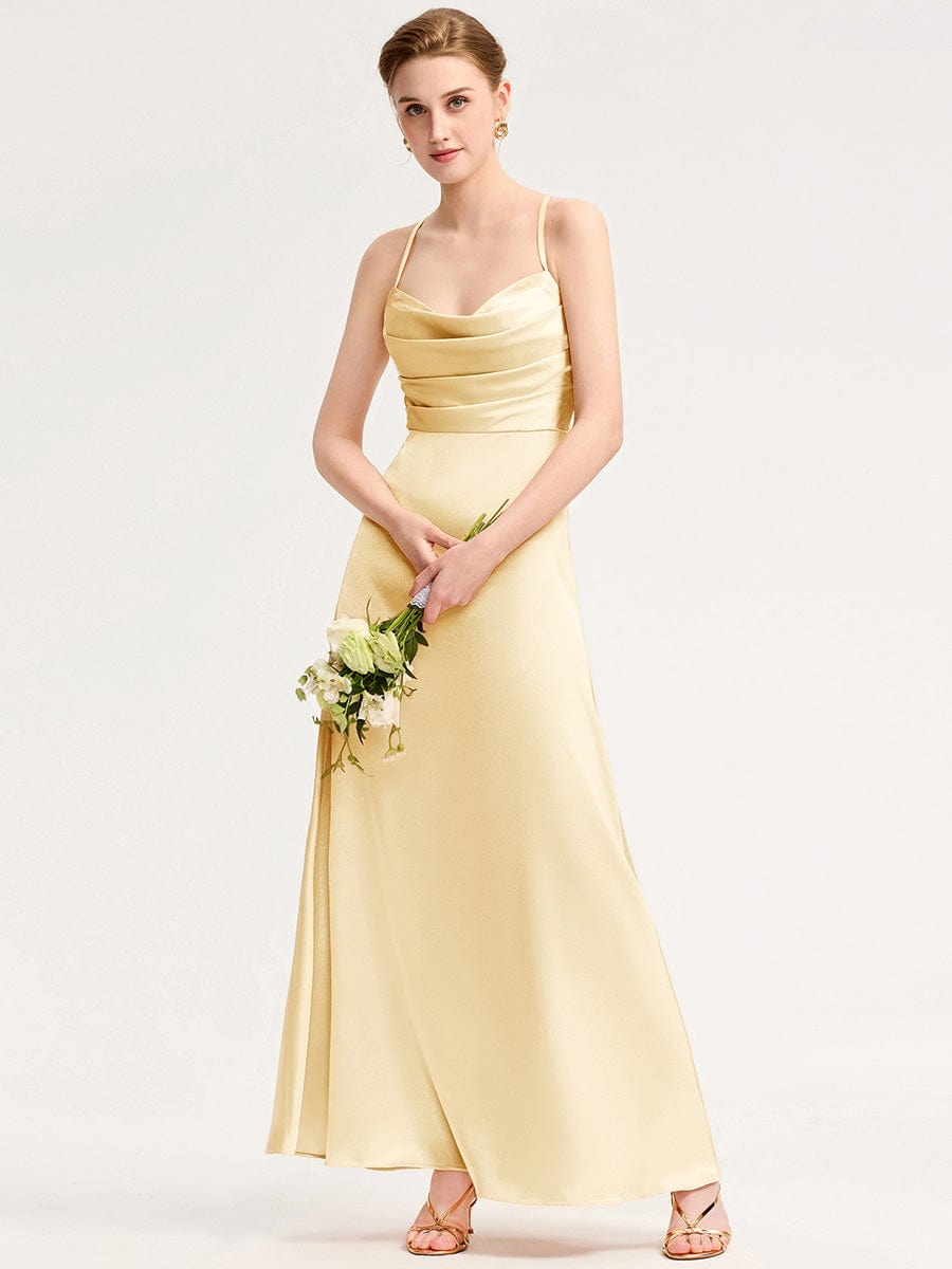 ever SERIVA|Backless Satin Bridesmaid dress