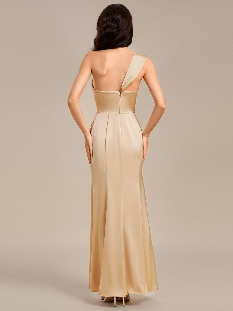 ever TESSARA|Satin One Shoulder Side Split Maxi Mermaid  Bridesmaid Dress
