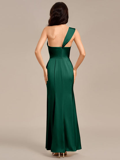 ever TESSARA|Satin One Shoulder Side Split Maxi Mermaid  Bridesmaid Dress