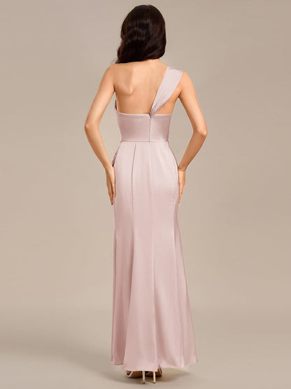 ever TESSARA|Satin One Shoulder Side Split Maxi Mermaid  Bridesmaid Dress