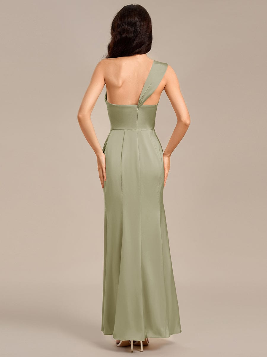 ever TESSARA|Satin One Shoulder Side Split Maxi Mermaid  Bridesmaid Dress