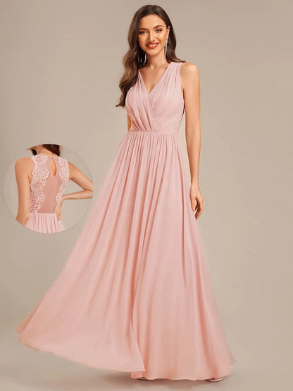 ever MARIBEL|Applique Chiffon Sleeveless Bridesmaid Dress