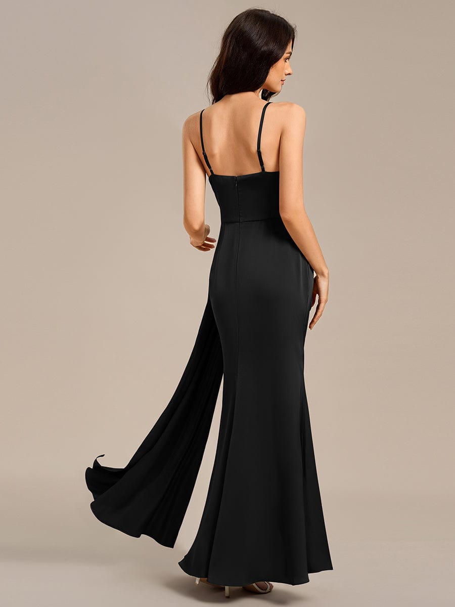 ever LIORA|Satin Spaghetti Strap Maxi Mermaid Bridesmaid Dress