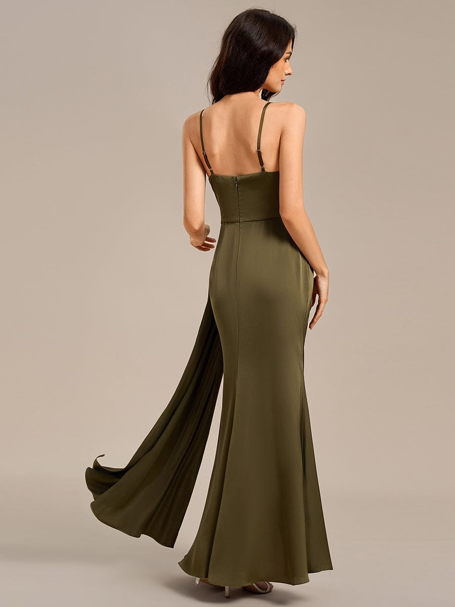 ever LIORA|Satin Spaghetti Strap Maxi Mermaid Bridesmaid Dress