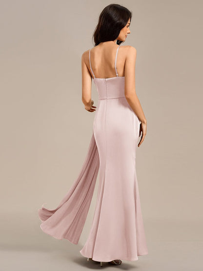 ever LIORA|Satin Spaghetti Strap Maxi Mermaid Bridesmaid Dress