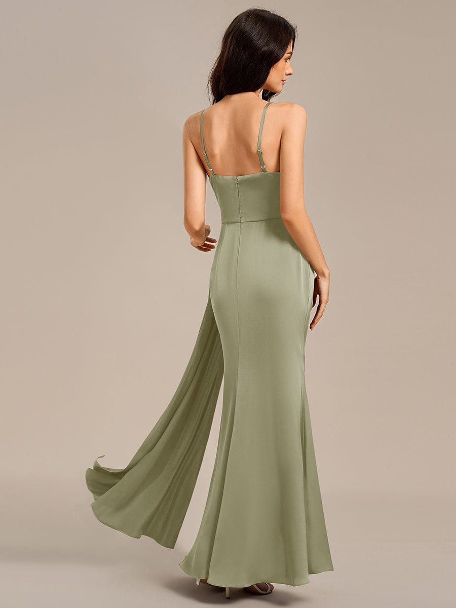 ever LIORA|Satin Spaghetti Strap Maxi Mermaid Bridesmaid Dress