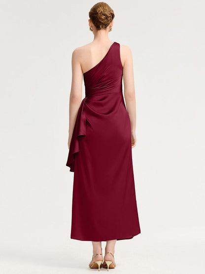 ever SOLENE|One Shoulder Satin Bridesmaid Dress