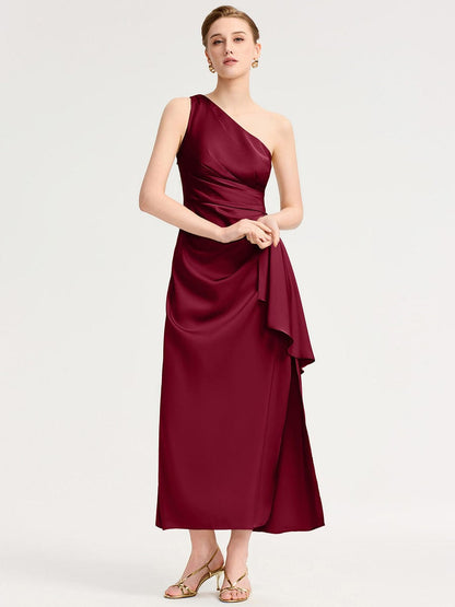 ever SOLENE|One Shoulder Satin Bridesmaid Dress