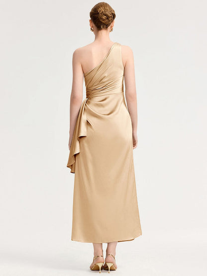 ever SOLENE|One Shoulder Satin Bridesmaid Dress