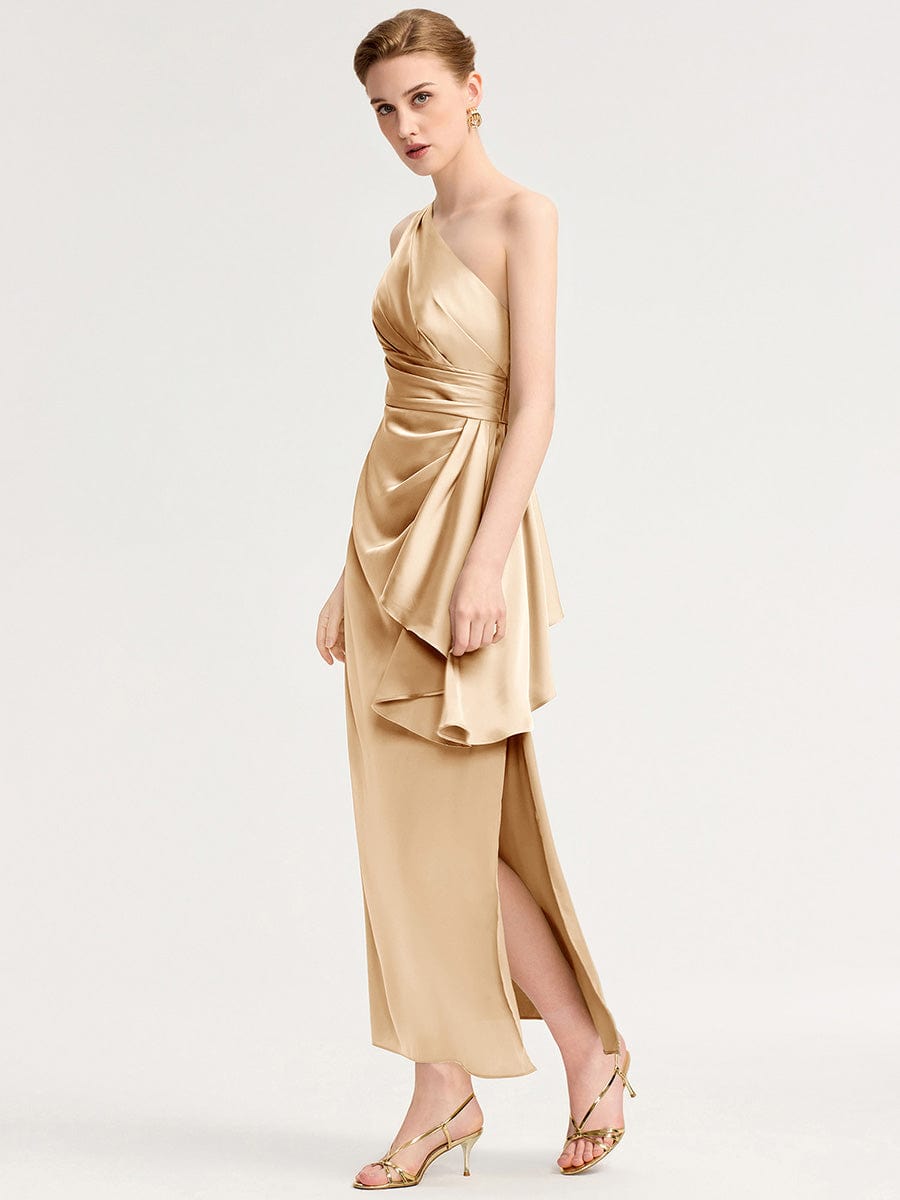 ever SOLENE|One Shoulder Satin Bridesmaid Dress