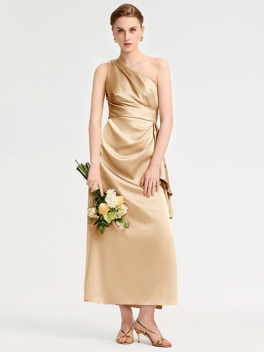 ever SOLENE|One Shoulder Satin Bridesmaid Dress