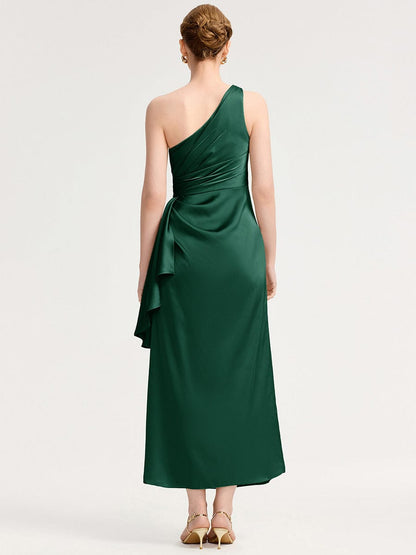 ever SOLENE|One Shoulder Satin Bridesmaid Dress