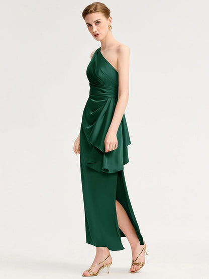 ever SOLENE|One Shoulder Satin Bridesmaid Dress