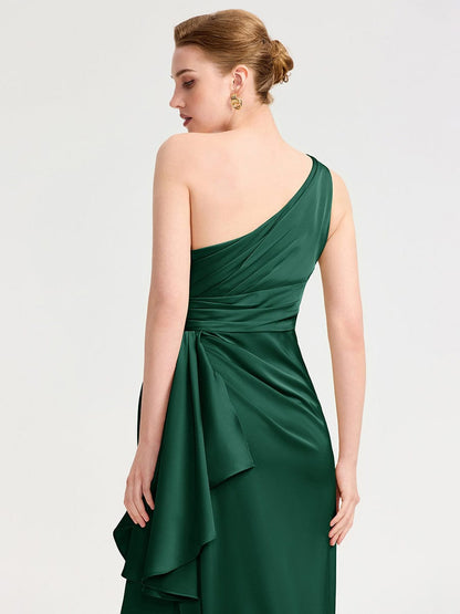 ever SOLENE|One Shoulder Satin Bridesmaid Dress