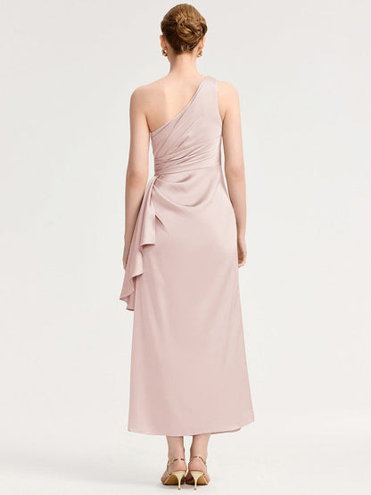 ever SOLENE|One Shoulder Satin Bridesmaid Dress