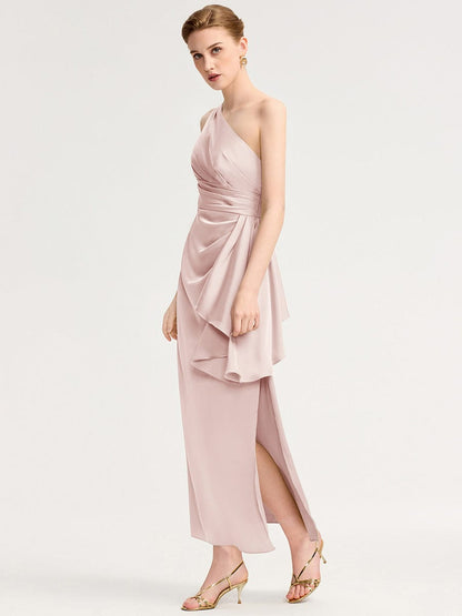 ever SOLENE|One Shoulder Satin Bridesmaid Dress