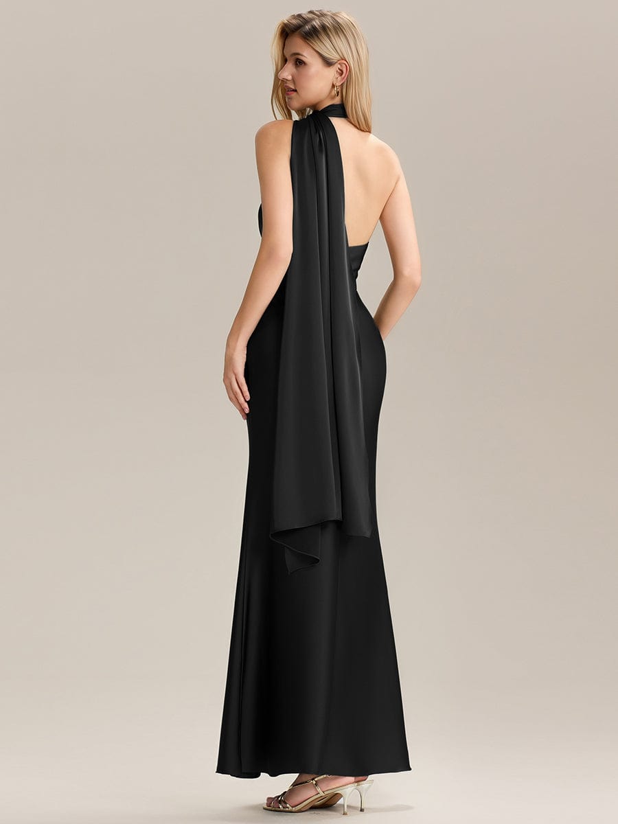 ever SYLVARA|Flowing Ribbons Satin Sleeveless Bridesmaid Dress